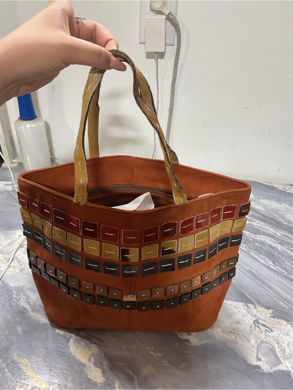 Renaud Pellegrino  Vintage Leather Suede Brown Bag